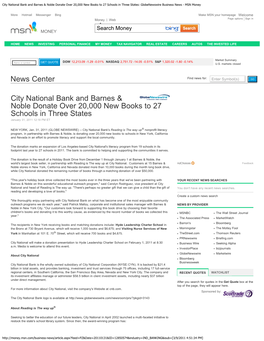 City National Bank and Barnes & Noble Donate Over 20,000 New