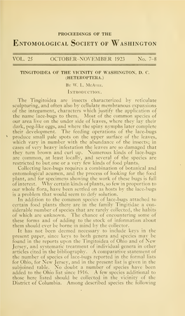 Entomological Society of Washington Vol