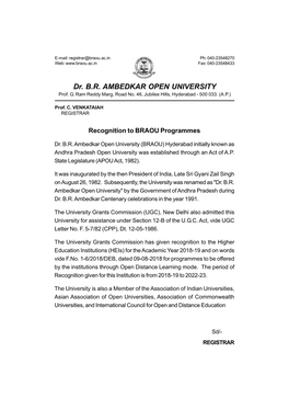 Dr. B.R. AMBEDKAR OPEN UNIVERSITY Prof