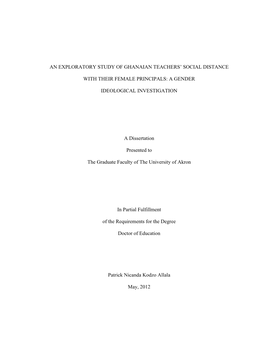 Patrick Allala's Final Dissertation