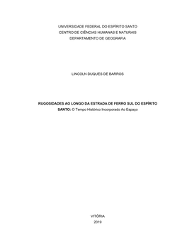 Universidade Federal Do Espírito Santo Centro De Ciências Humanas E Naturais Departamento De Geografia