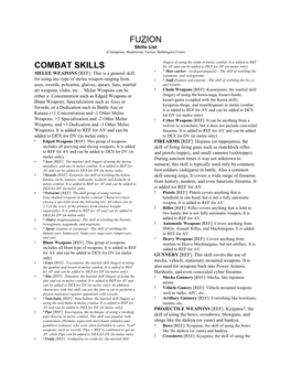 Fuzion Skill Descriptions -.:: GEOCITIES.Ws