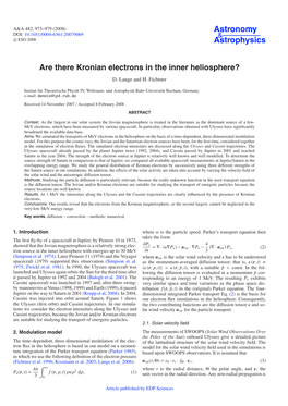 Are There Kronian Electrons in the Inner Heliosphere?