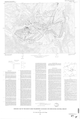 Geologic Map of the Mount Hood Wilderness, Clackamas and Hood River Counties, Oregon