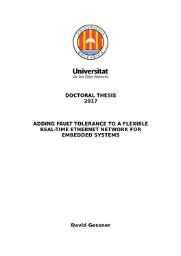 Doctoral Thesis 2017 Adding Fault Tolerance to A