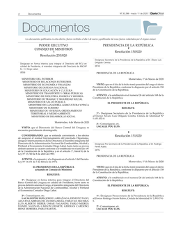 PODER EJECUTIVO CONSEJO DE MINISTROS Resolución 235/020