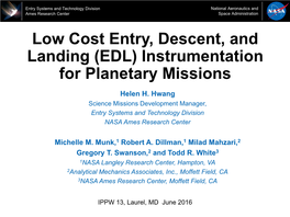 Instrumentation for Planetary Missions Helen H