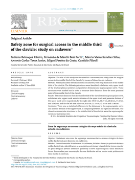 Safety Zone for Surgical Access in the Middle Third of the Clavicle: Study On