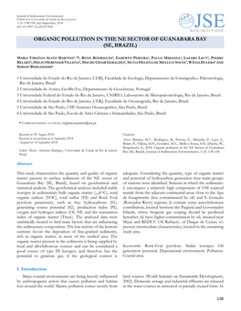 Organic Pollution in the Ne Sector of Guanabara Bay (Se, Brazil)