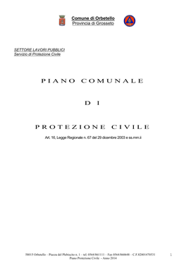 Piano Comunale D I Protezione Civile