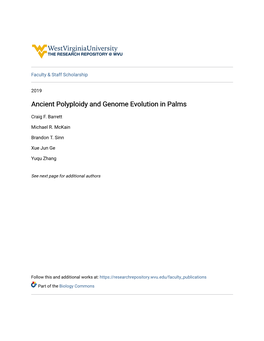 Ancient Polyploidy and Genome Evolution in Palms