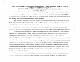 New York Senate Standing Committee on Codes Hearing on CRL §50-A Testimony of Diego Lbargflen Counsel, Office of General Counse