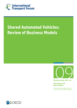 Shared Automated Vehicles: Review of Business Models