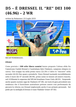 È Dressel Il &#8220