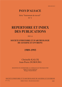 Répertoire 1989-1993