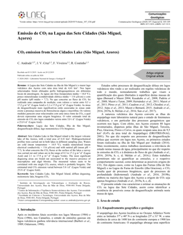 Emissão De CO2 Na Lagoa Das Sete Cidades (São Miguel, Açores)