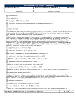 International Civil Service Commission DSA Circular Report Reference:ICSC/CIRC/DSA/418 1/Mar/2010