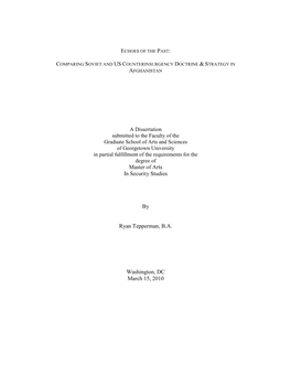 Master of Arts in Security Studies by Ryan Tepperman, B.A. Washington, DC March 15, 2010