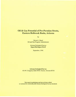 Oil & Gas Potential of Pre-Permian Strata, Eastern Holbrook Basin