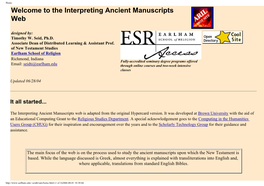 The Interpreting Ancient Manuscripts Web