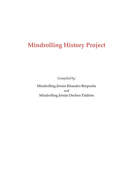 Mindrolling History Project