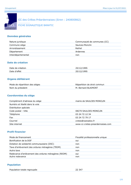 CC Des Crêtes Préardennaises (Siren : 240800862)