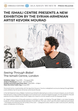 The Ismaili Centre Presents a New Exhibition by the Syrian-Armenian Artist Kevork Mourad