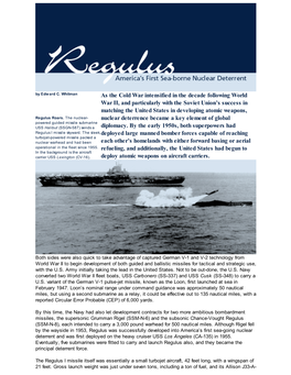Regulus America's First Sea-Borne Nuclear Deterrent