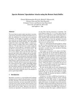 Spectre Returns! Speculation Attacks Using the Return Stack Buffer