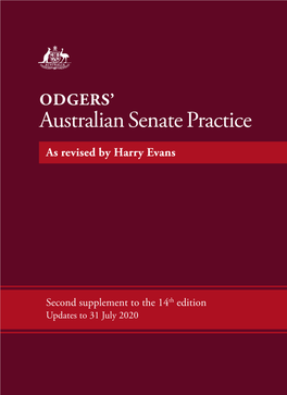 Odgers' Australian Senate Practice