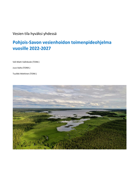 Pohjois-Savon Vesienhoidon Toimenpideohjelma 2022-2027