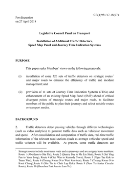 For Discussion on 27 April 2018 Legislative Council Panel On