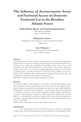 The Influence of Socioeconomic Status and Fuelwood Access on Domestic Fuelwood Use in the Brazilian Atlantic Forest