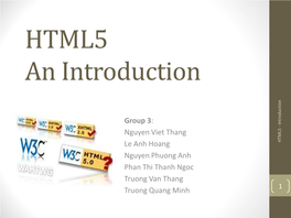 HTML5 an Introduction