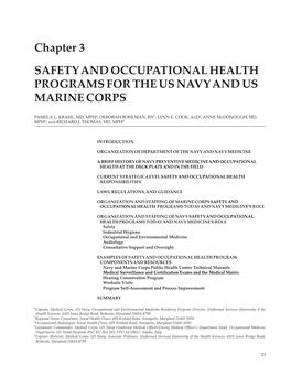 Chapter 3 SAFETY and OCCUPATIONAL HEALTH PROGRAMS for the US NAVY and US MARINE CORPS