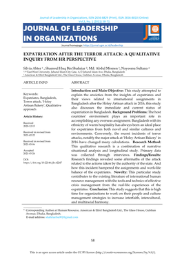 Journal of Leadership in Organizations, ISSN 2656-8829 (Print), ISSN 2656-8810 (Online) Vol.3, No
