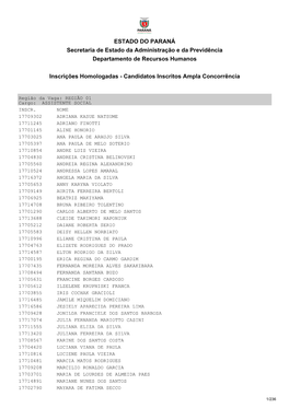 ESTADO DO PARANÁ Secretaria De Estado Da Administração E Da Previdência Departamento De Recursos Humanos