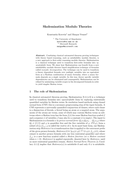 Skolemization Modulo Theories