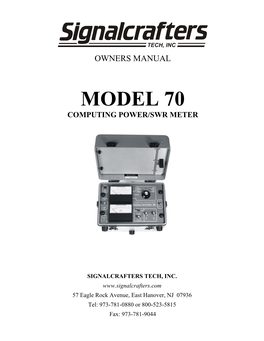 Model 70 Computing Power/Swr Meter