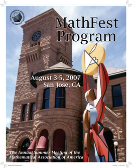 Mathfest2007 Program.Indd 1 6/22/2007 12:18:16 PM PUBS #1 AD