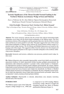 967 Tectonic Significance of the Thrust Parallel-Normal Faulting In