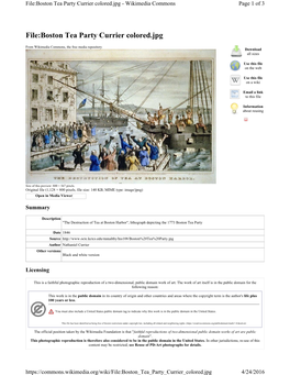 File:Boston Tea Party Currier Colored.Jpg - Wikimedia Commons Page 1 of 3