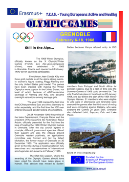 OLYMPIC GAMES GRENOBLE February 6-18, 1968