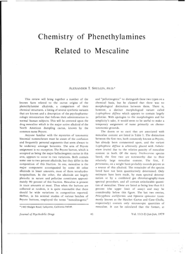 Chemistry of Phenethylamines Related to Mescaline