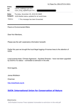 IUCN: International Union for Conservation of Nature