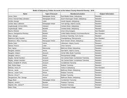 Civil War Civilian Accounts Index 2019