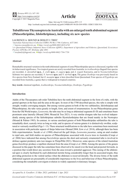 Phlaeothripidae, Idolothripinae), Including Six New Species