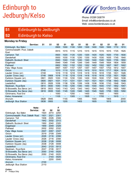 Edinburgh to Jedburgh/Kelso