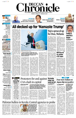 Namaste Trump’ Yamagandam: 10.30 Am to 12 Noon Ahmedabad/Agra, Feb