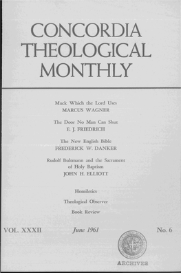 Concordia Theological Monthly